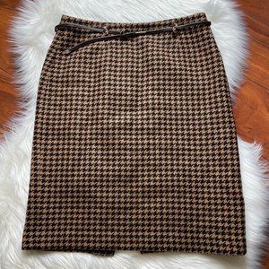 Rafaella Vintage Wool Houndstooth Skirt Pencil Cut